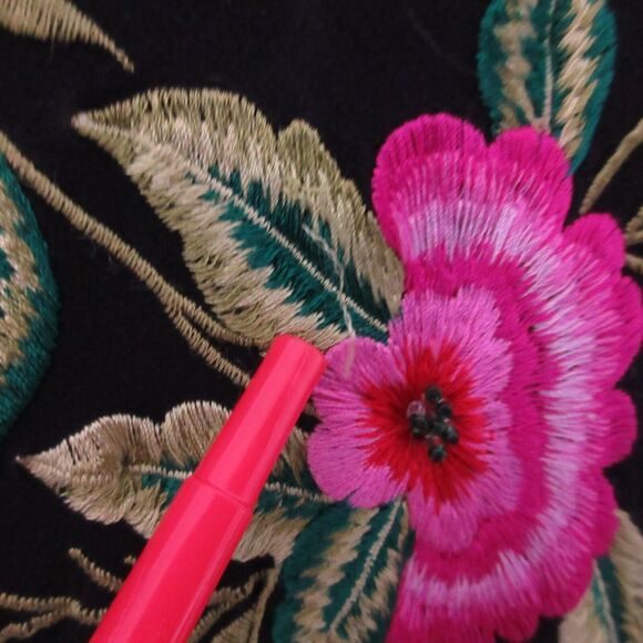 Y2K‎ 90s Vintage Sue Wong Dress 2 Embroidered Floral Silk Boho Grunge Fairy - Picture 14 of 16